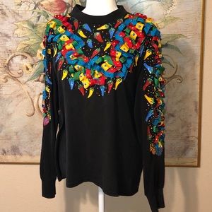 Sz L Vintage 80’s Novelty Ribbon Paint Chili Peppers T-Shirt